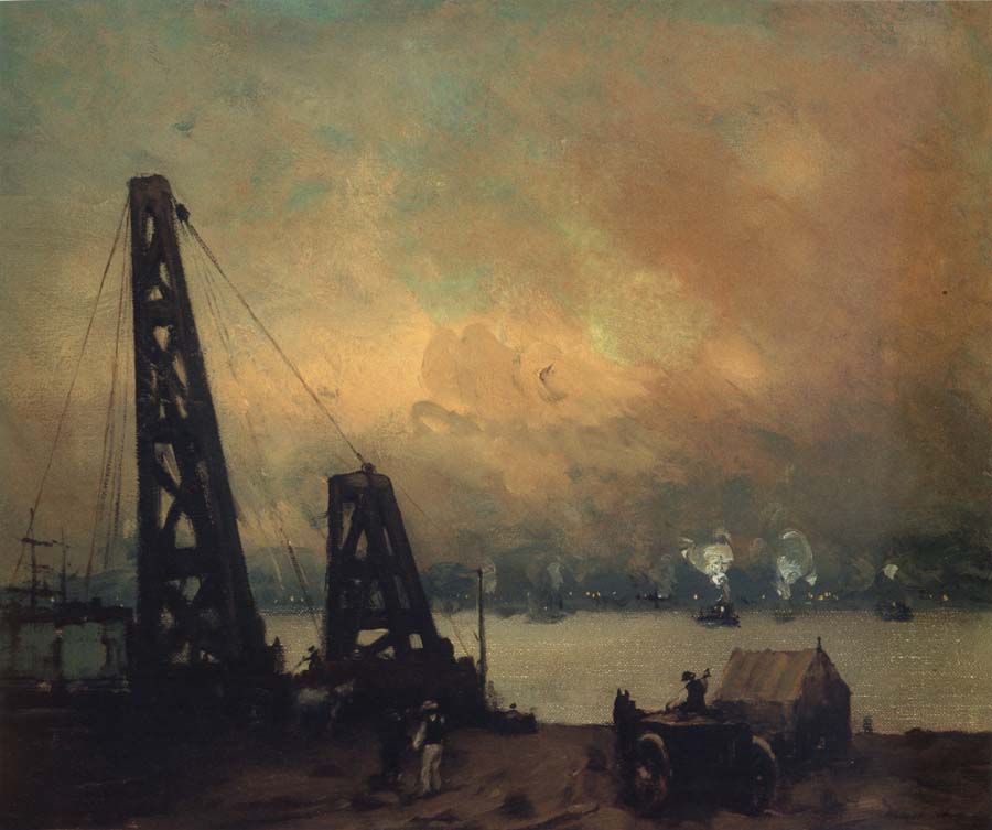 Robert Henri Derricks on the North River